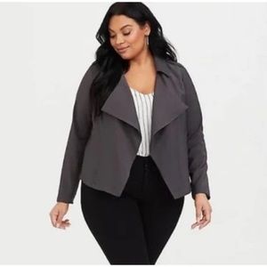 Torrid Twill open front waterfall jacket 1X
